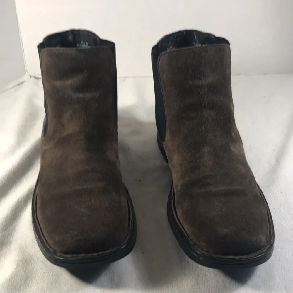 Born Julian Men’s Dark Brown Suede Pull On Chelsea Comfort Ankle Boots